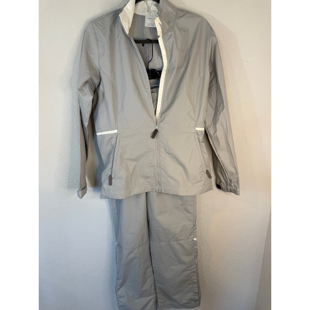Nike Golf Womens Gray Ripstop Full Zip Tracksuit Jacket‎ and Pants Set Size S